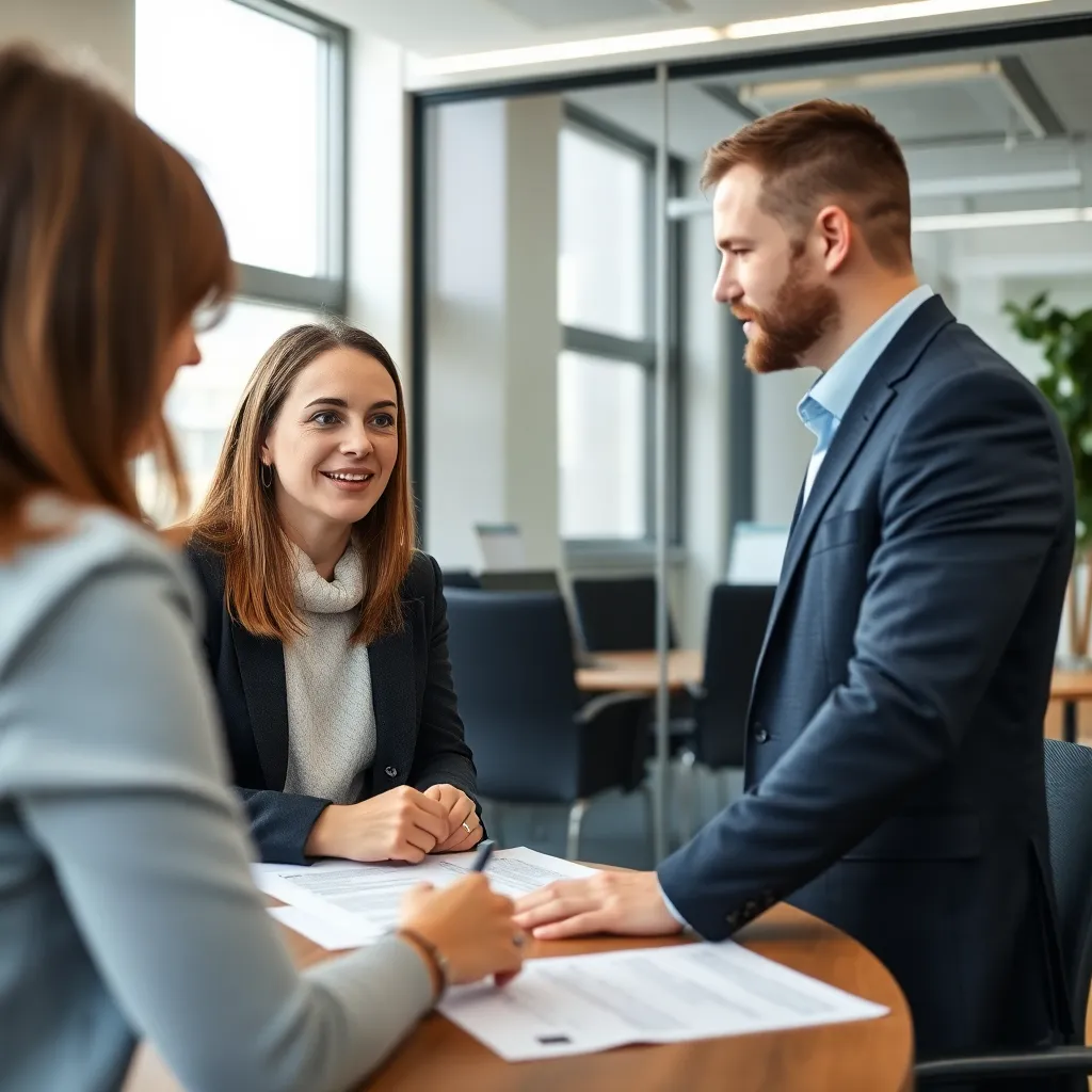 Consultant die met een cliënt een persoonlijke carrière analyse doet